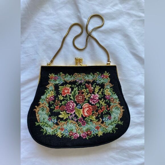Vintage Needlepoint Handbag - Picture 2 of 6